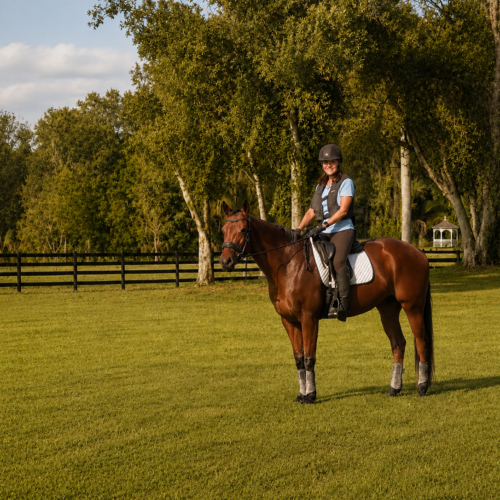 Riding at Darly Oaks Equestrian, horse boarding farm.