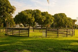 The round pen at Darley Oaks Equestrian in Palm City, Florida.