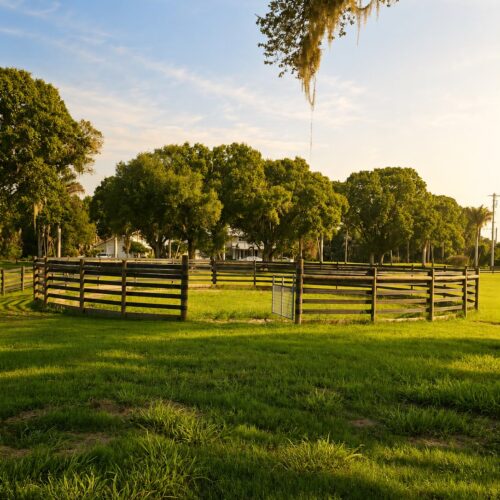 The round pen at Darley Oaks Equestrian in Palm City, Florida.